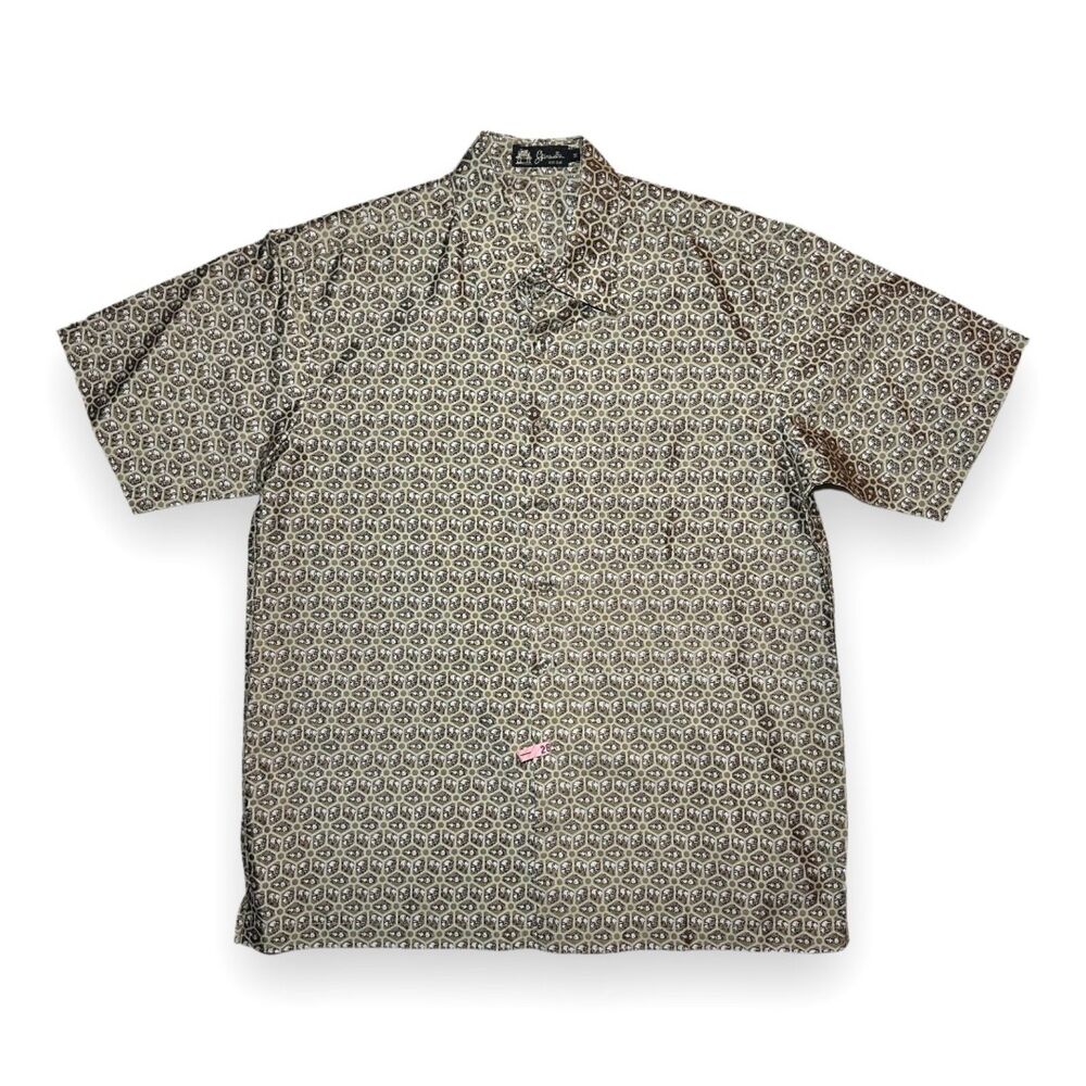 Vintage Shinawatra 100% Silk Elephant Print Hawaiian Camp Collar Shirt M
